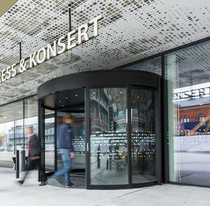 porte à tambour / d'entrée / en métal / de sécurité