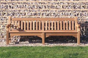 banc de jardin / classique / en teck / avec dossier