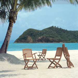 chaise classique / avec accoudoirs / pliante / en noyer