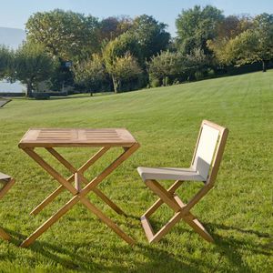 table classique / en teck / rectangulaire / de jardin