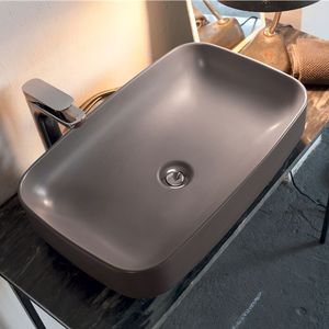 vasque sur pied / ovale / en céramique / contemporaine