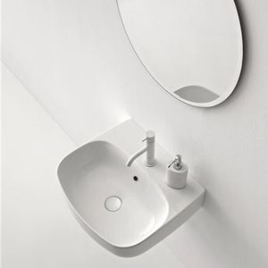vasque suspendue / ovale / en céramique / contemporaine