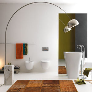 vasque sur pied / ovale / en céramique / contemporaine