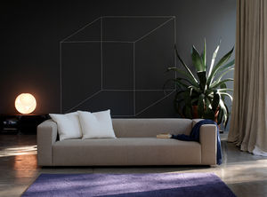 canapé contemporain / en coton / 3 places / marron