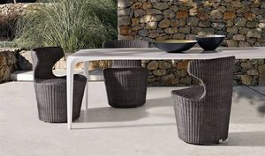 table contemporaine / en CristalPlant® / rectangulaire / de jardin