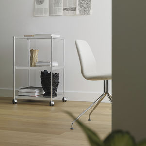 chariot de service / en aluminium / en verre