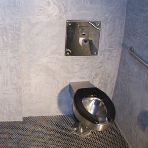 toilettes à poser / en inox / avec manette / pour sanitaire public