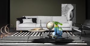 canapé modulable / contemporain / en coton / en lin