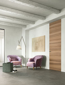porte d'intérieur / battante / en bois / affleurante