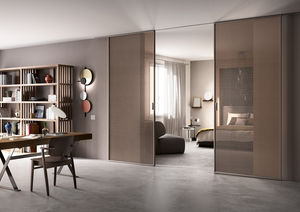 porte d'intérieur / coulissante / en verre / vitrée