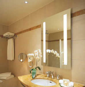 miroir de salle de bain mural / lumineux (LED) / contemporain / rectangulaire