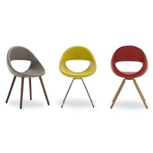 chaise de restaurant contemporaine / tapissée / en bois / en acier