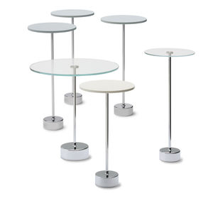 table d'appoint contemporaine / en verre / ronde / professionnelle