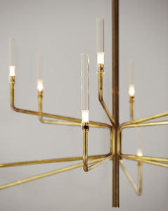 lustre contemporain / en cristal / en Pyrex® / en laiton