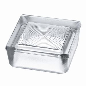 brique de verre demi-coque / carrée / à relief / pour plancher