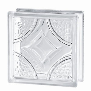 brique de verre carrée / à relief / murale / à haute transmission de lumière