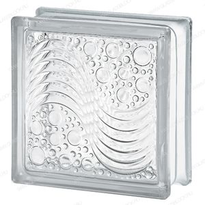 brique de verre carrée / à relief / murale / à haute transmission de lumière
