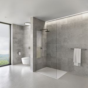 paroi de douche fixe / d'angle / en verre / résidentielle