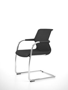 chaise visiteur contemporaine / avec accoudoirs / cantilever / en tissu