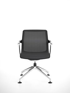 chaise visiteur contemporaine / avec accoudoirs / piètement étoile / en tissu