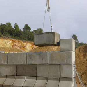 bloc de béton plein / de toiture / de façade / pour clôture