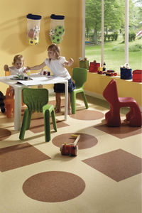 revêtement de sol en PVC / pour établissement public / pour établissement médicalisé / aspect béton coloré