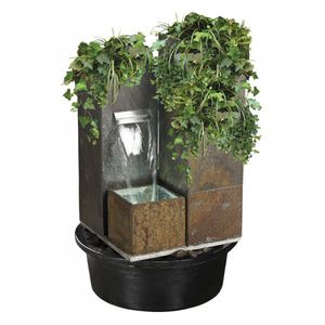 fontaine de jardin / en pierre / en inox / contemporaine