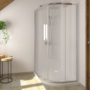 paroi de douche coulissante / courbée / en verre