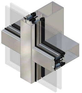 mur-rideau ossature autoportante / en aluminium et en verre