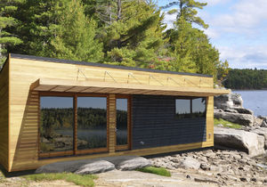 micro-maison préfabriquée / contemporaine / en bois / de plain-pied