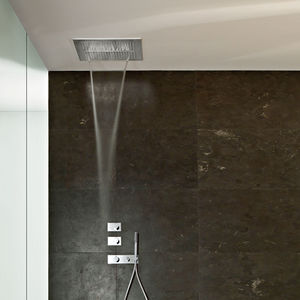 pommeau de douche encastrable au plafond / carré / pluie / cascade