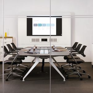 table de conférence contemporaine / en acier / en mélaminé / en stratifié