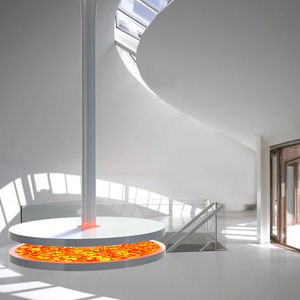 cheminée électrique / design original / à foyer ouvert / suspendue