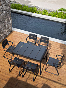 table contemporaine / rectangulaire / de jardin