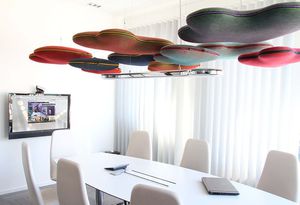 panneau acoustique pour plafond / en textile / double face / pour bureau