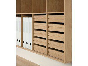 armoire de classement haute / murale / en bois / contemporaine
