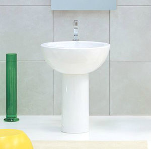 vasque sur pied / ronde / en céramique / contemporaine