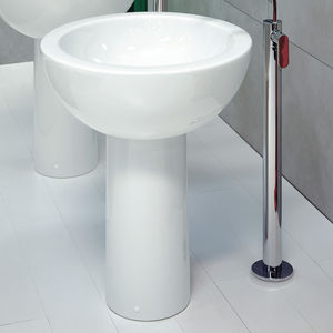 vasque sur pied / ronde / en céramique / contemporaine