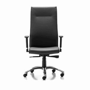 fauteuil de direction contemporain / en cuir / en tissu / à roulettes