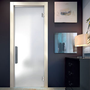 porte d'intérieur / va-et-vient / en verre trempé / automatique