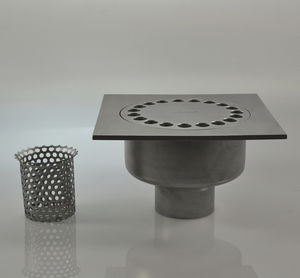 siphon de sol en inox / de terrasse / avec grille / sur mesure