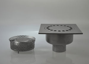 siphon de sol en inox / de voirie / avec grille / sur mesure