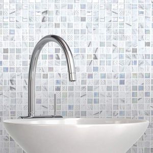 mosaïque de salle de bain / murale / en verre / à motif