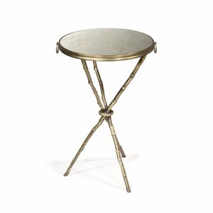 table d'appoint / contemporaine / en verre / en cuir