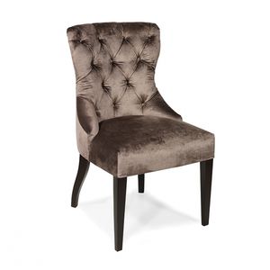 chaise de salle à manger contemporaine / tapissée / en tissu / en cuir