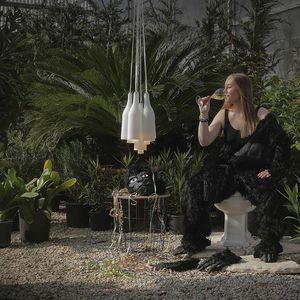 lampe suspension / contemporaine / en verre dépoli / d'extérieur
