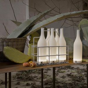lampe de table / design original / en verre dépoli / rechargeable