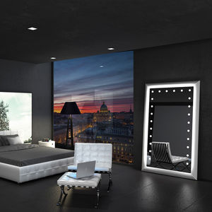 miroir mural / sur pied / lumineux / contemporain