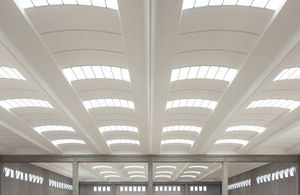 couverture de toit en béton précontraint / en polycarbonate / étanche / courbée