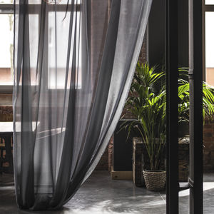 tissu pour rideaux / uni / en polyester / transparent